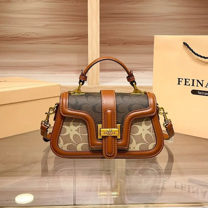 Contrast Color Luxury Saddle Bag