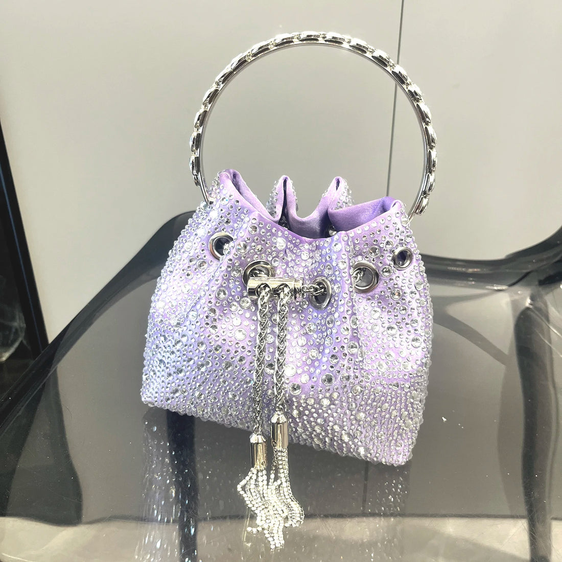 Handle Rhinestones Evening clutch Bag Purses and handbag luxury Designer shoulder bag Shiny Crystal Clutch purse bucket bag
