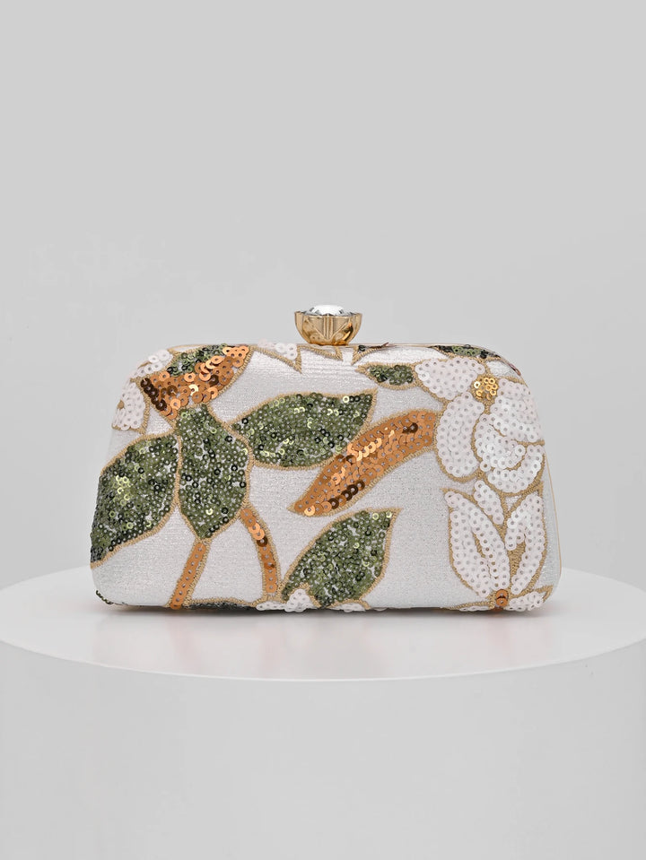 Floral Patchwork Evening Crossbody Clutch