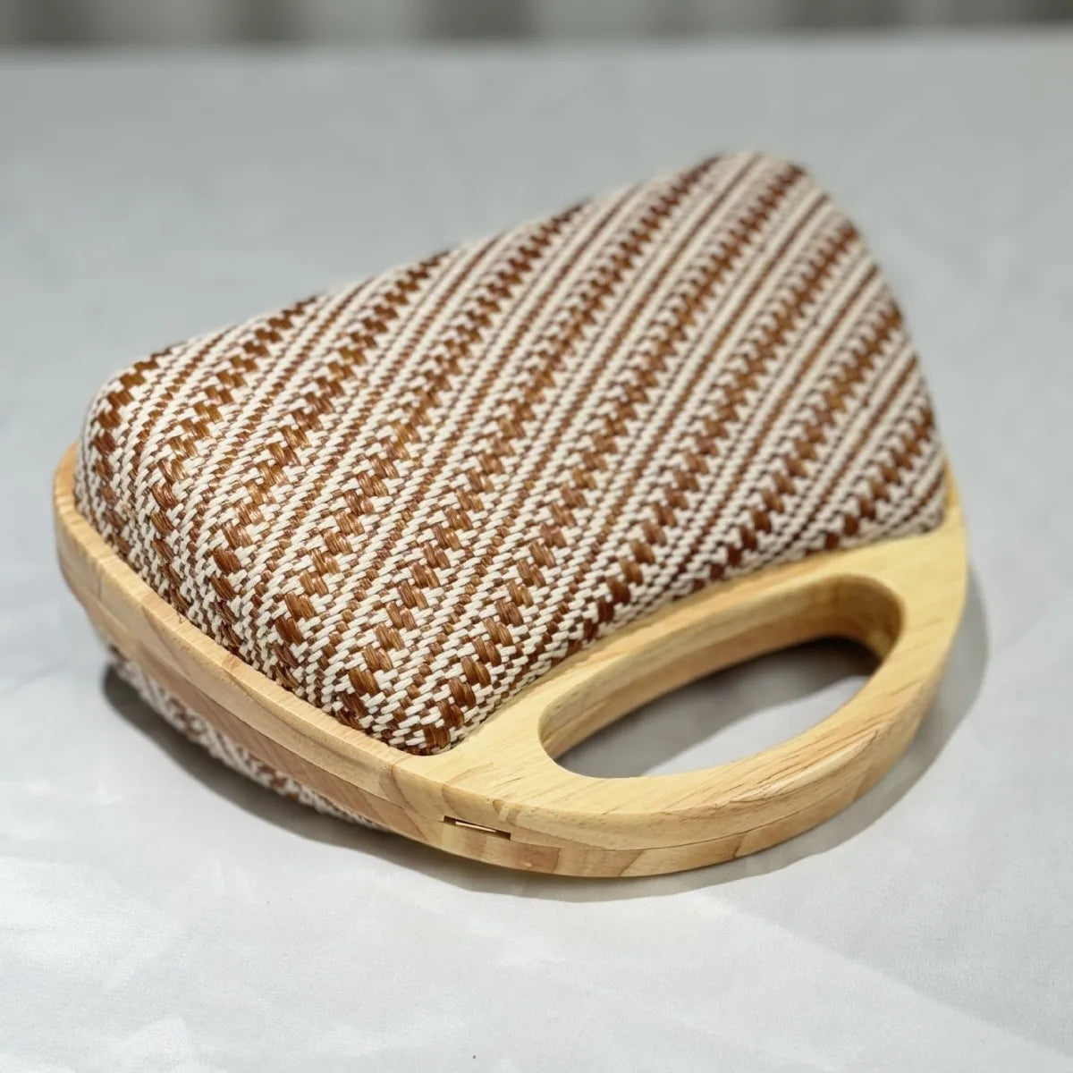 Wooden Handle Woven Straw Tote