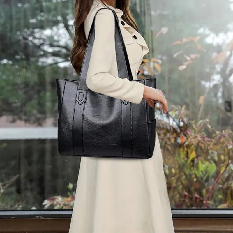 Vintage PU Leather Shoulder Tote