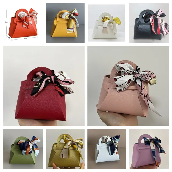 Pink Leather Wedding Gift Bags