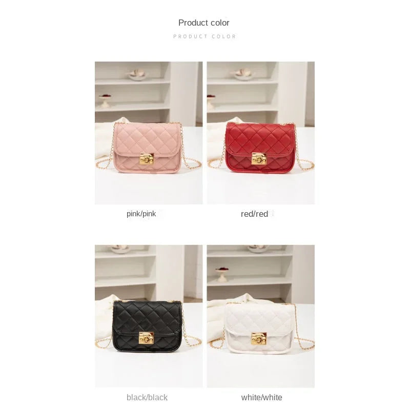 Diamond Grid Chain Shoulder Bag