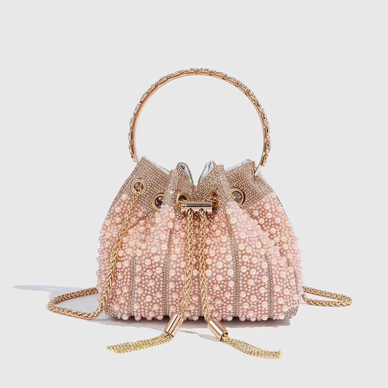 Luxury Pearl Bucket Evening Bag
