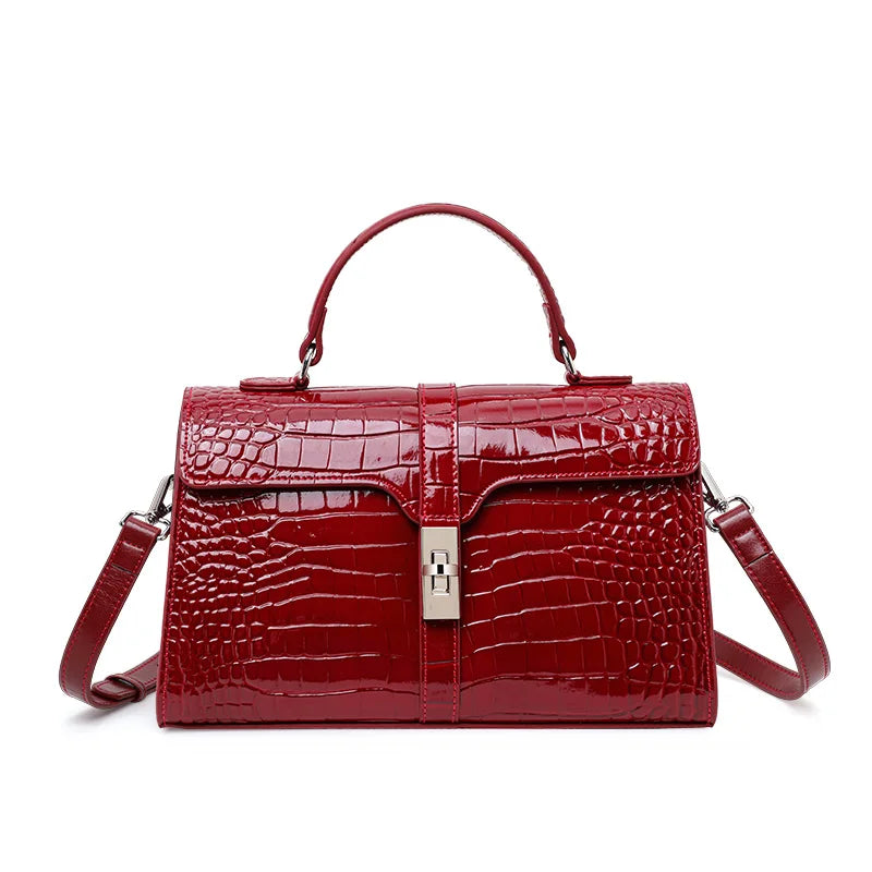 Genuine Leather Crocodile Pillow Bag