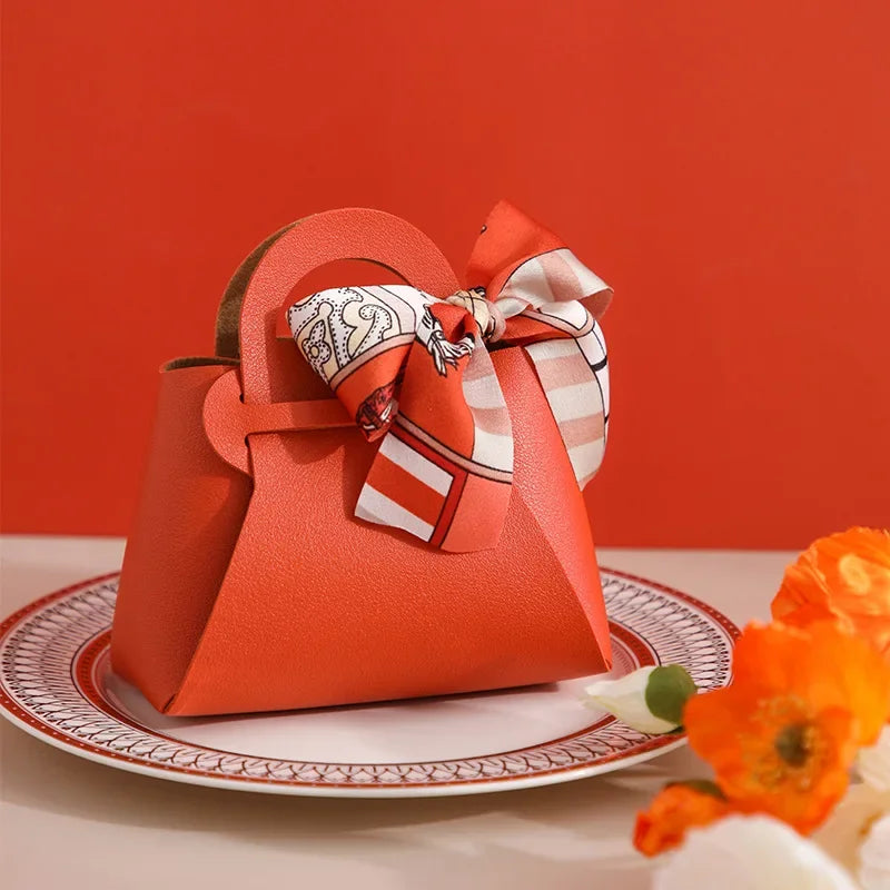 Pink Leather Wedding Gift Bags