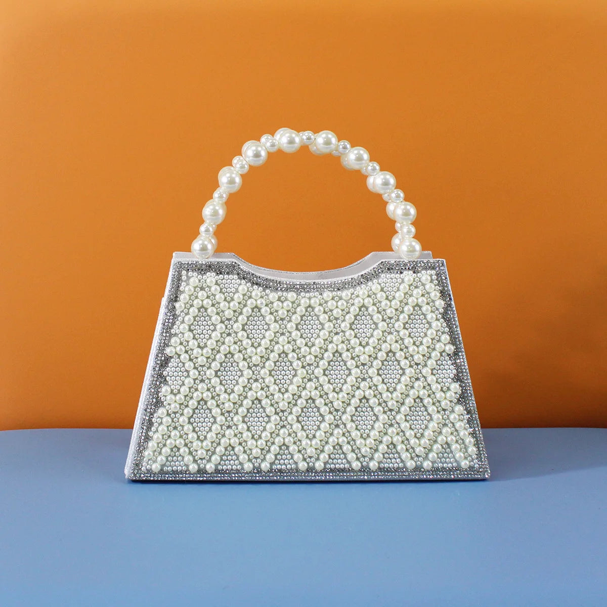 Luxury Pearl Diamond Evening Clutch