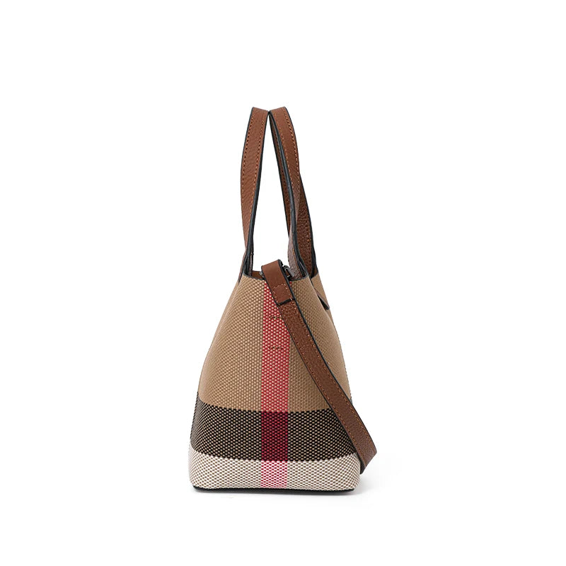 Mini Plaid Canvas Tote