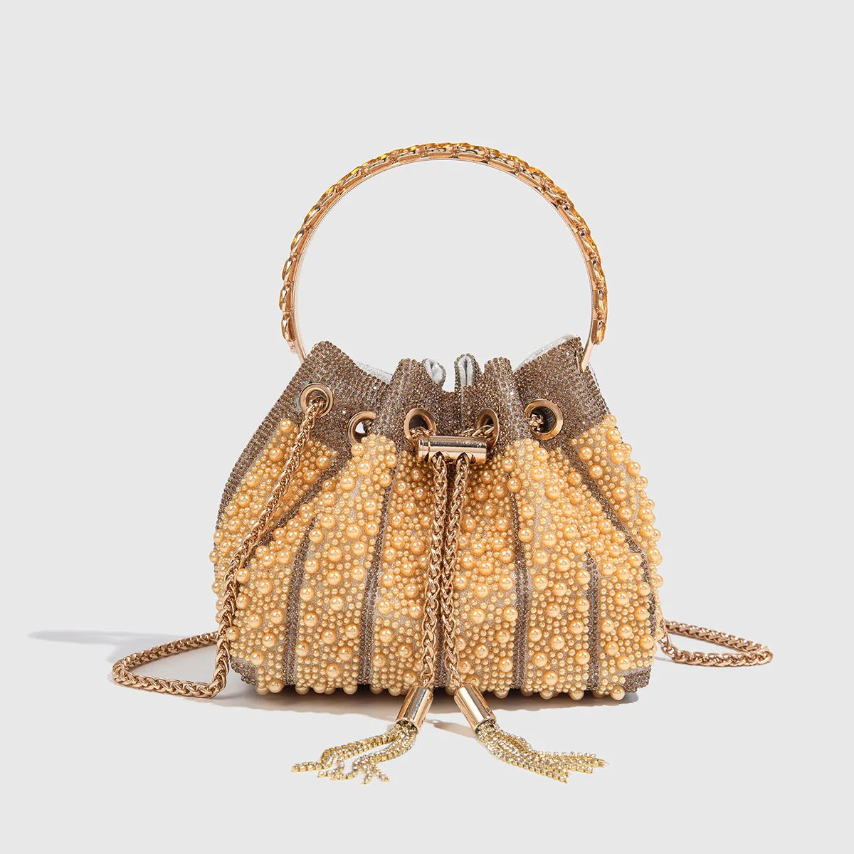 Luxury Pearl Bucket Evening Bag