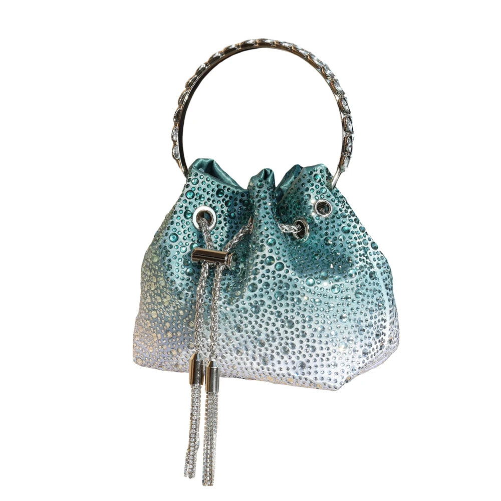 Handle Rhinestones Evening clutch Bag Purses and handbag luxury Designer shoulder bag Shiny Crystal Clutch purse bucket bag