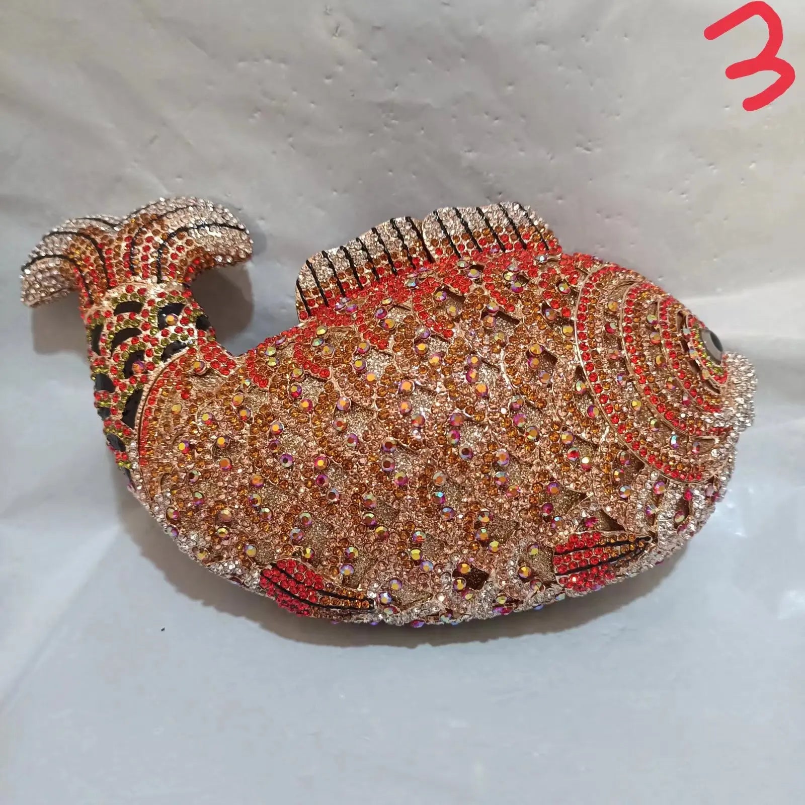 XIYUAN Fish Shape Women rhinestones Purse Evening Bags Diamond Metal Clutches Bags Wedding Party Minaudiere Purses and Handbags