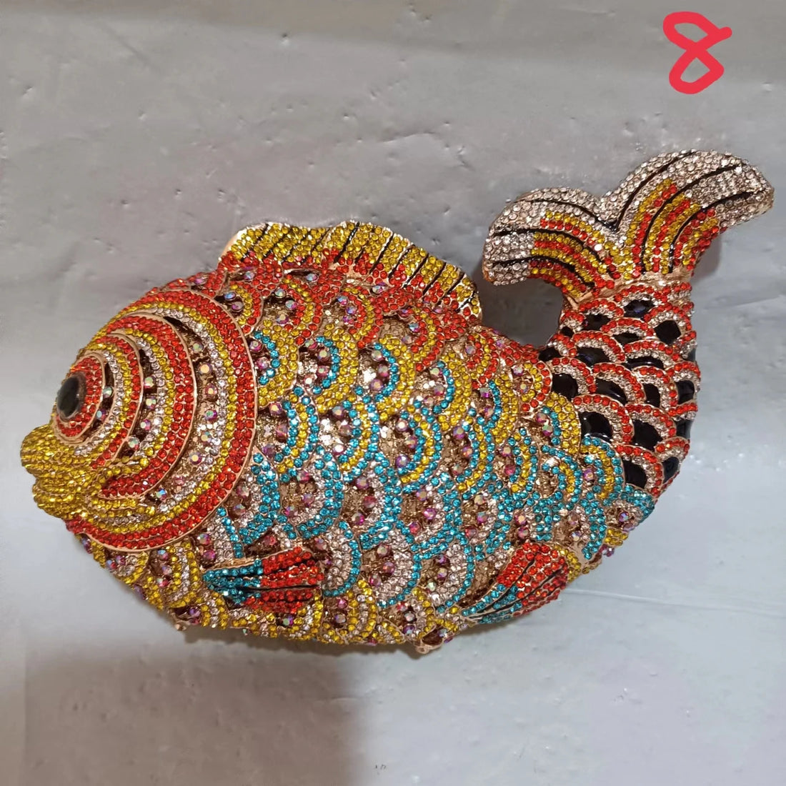 XIYUAN Fish Shape Women rhinestones Purse Evening Bags Diamond Metal Clutches Bags Wedding Party Minaudiere Purses and Handbags