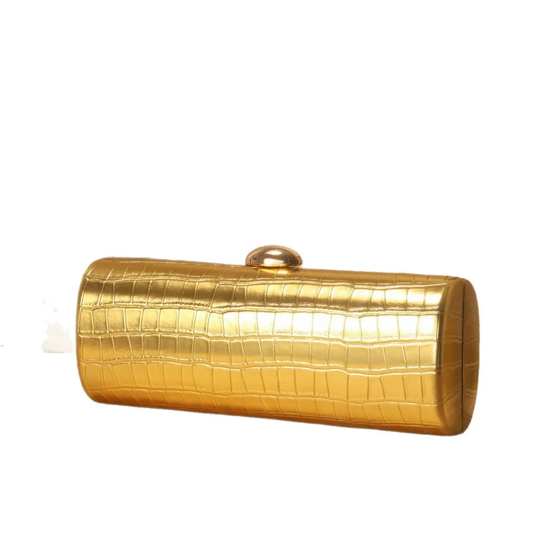 Glossy PU Leather Box Clutch