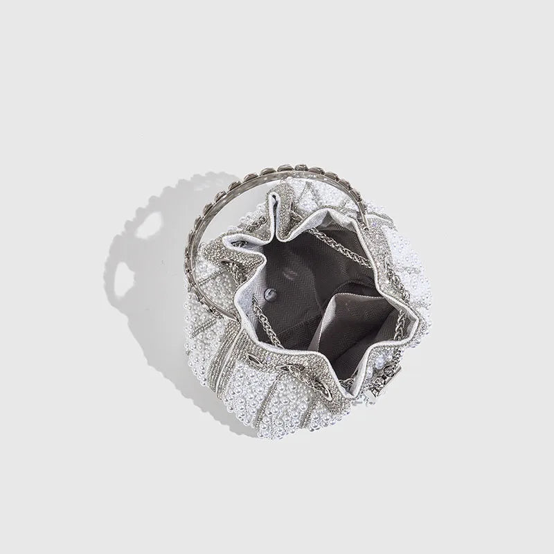 Luxury Pearl Bucket Evening Bag