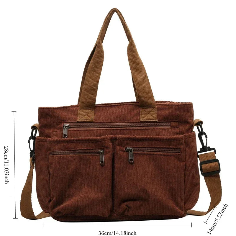 Large Corduroy Messenger Bag