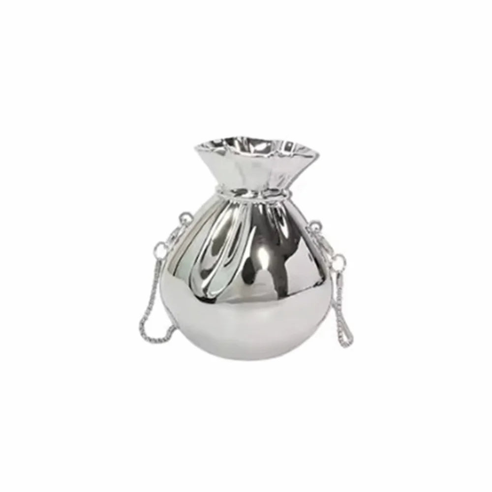 Luxury Elegant Acrylic Chain Handbag Magnetic Clasp Gold Bottle Shape Evening Bag Solid Color Silver Women Clutch Purse Dinner