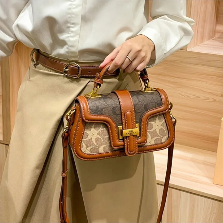 Contrast Color Luxury Saddle Bag