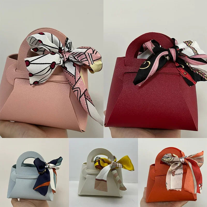 Pink Leather Wedding Gift Bags