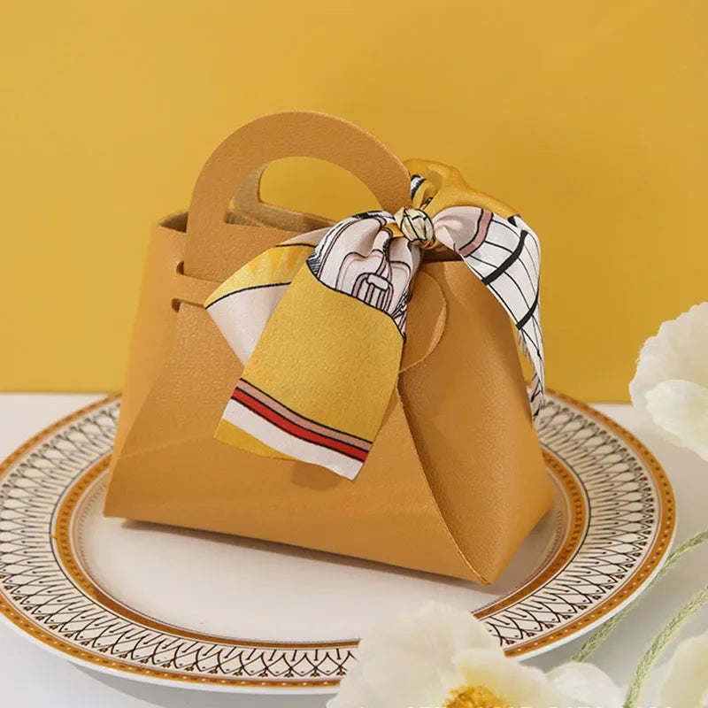 Pink Leather Wedding Gift Bags