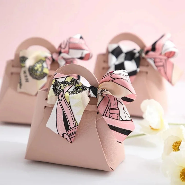 Pink Leather Wedding Gift Bags