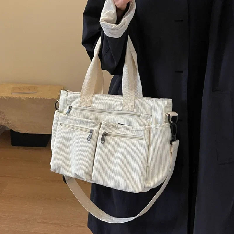 Large Corduroy Messenger Bag