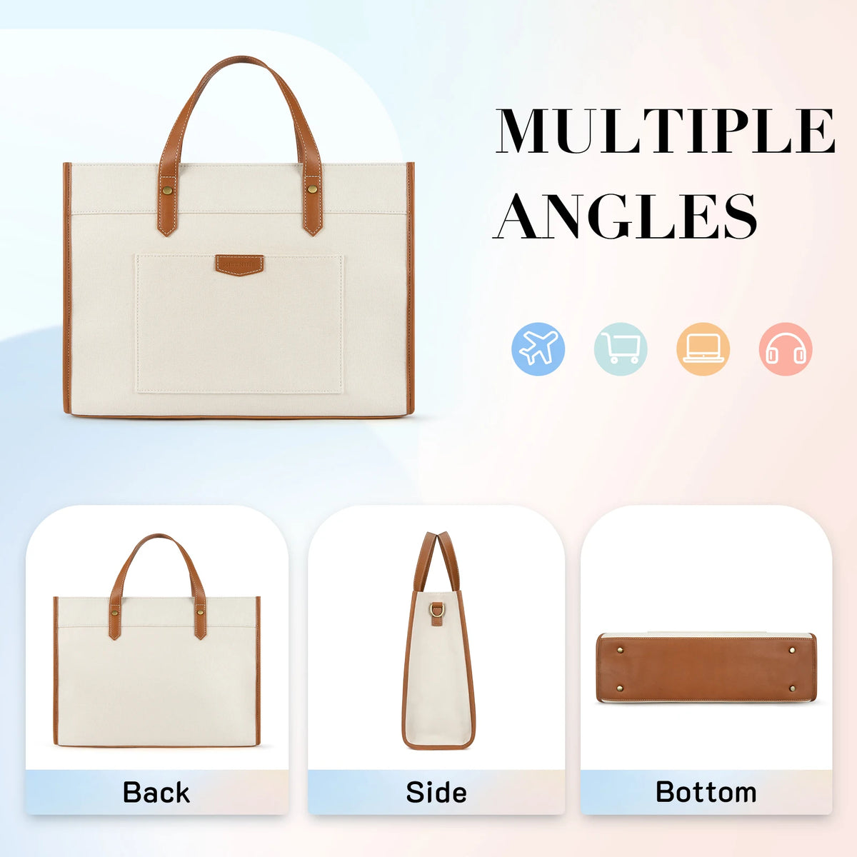 Women's Canvas Laptop Tote