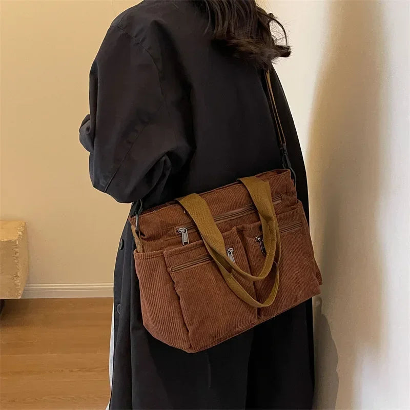 Large Corduroy Messenger Bag