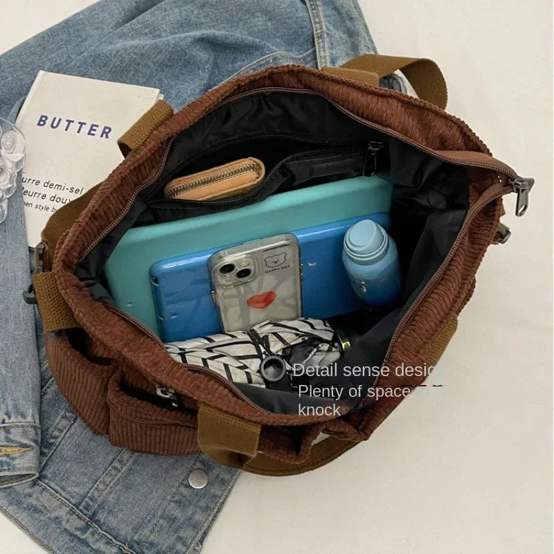 Large Corduroy Messenger Bag