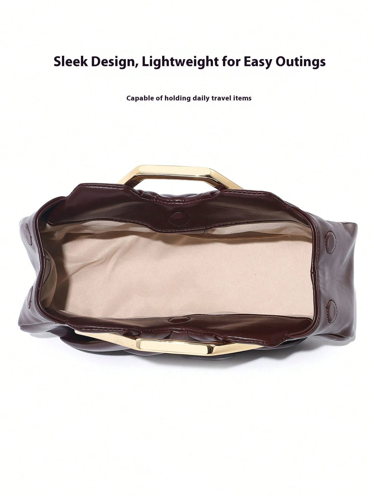 Pleated Cloud Metal Handle Bag