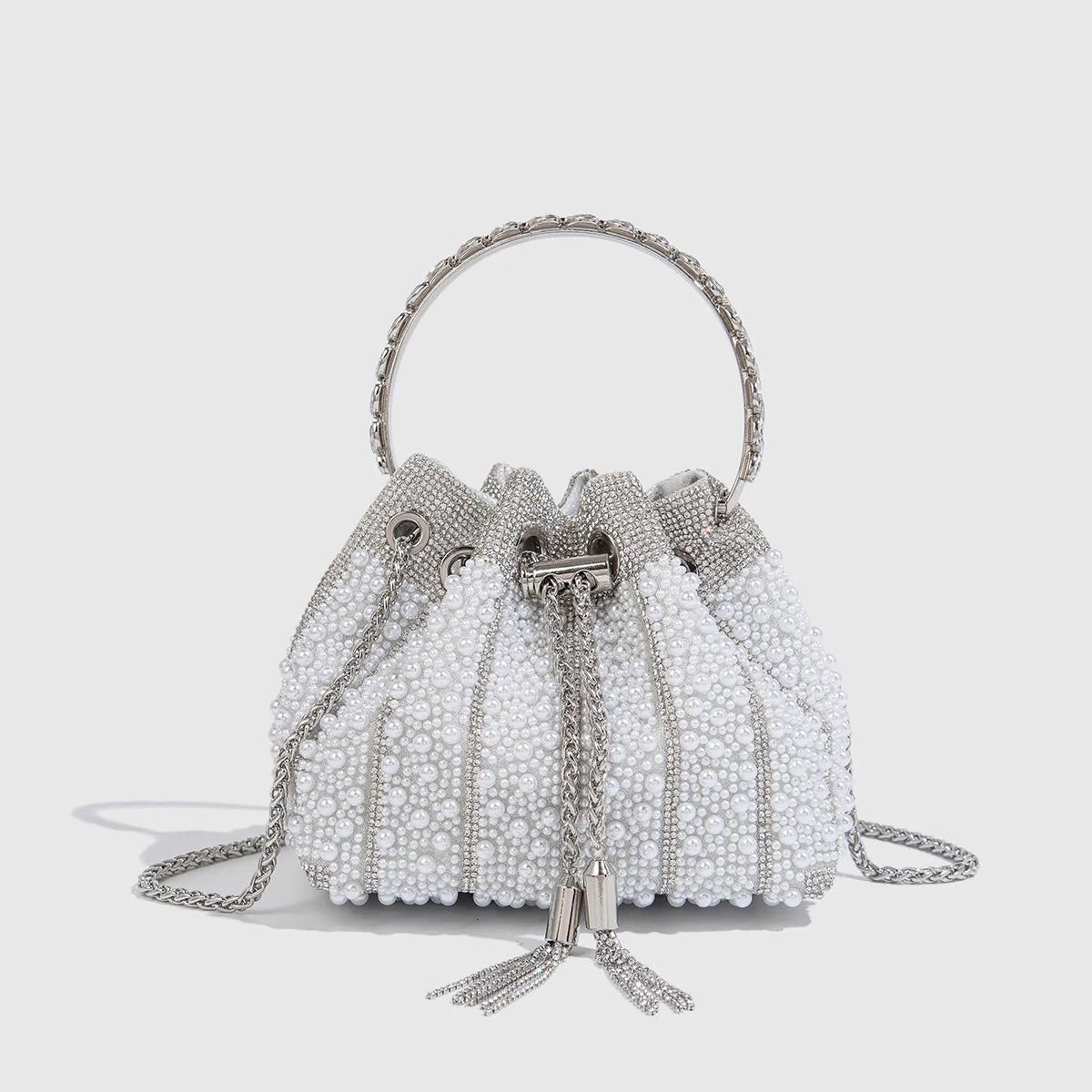 Luxury Pearl Bucket Evening Bag