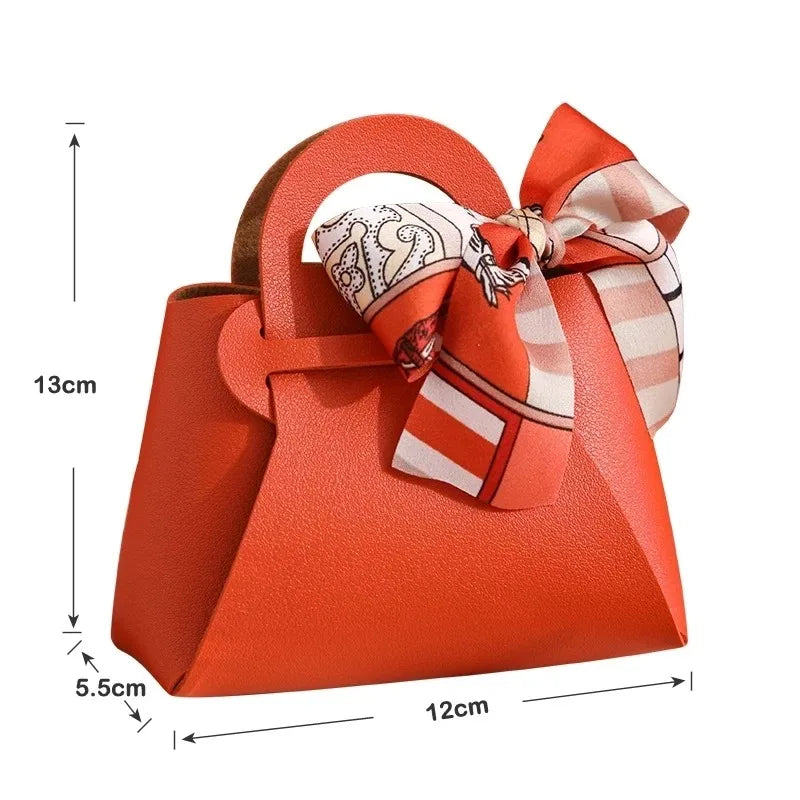 Pink Leather Wedding Gift Bags