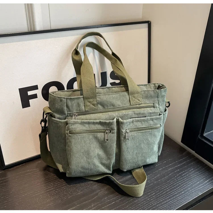 Large Corduroy Messenger Bag