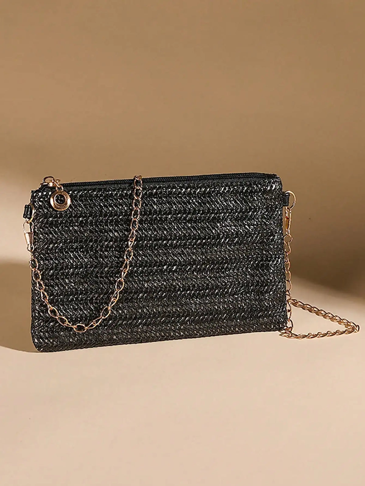 Mini Straw Chain Phone Bag