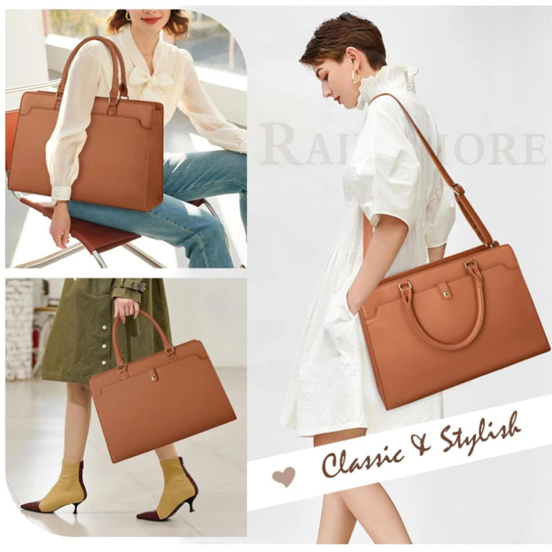 Waterproof Leather Laptop Tote