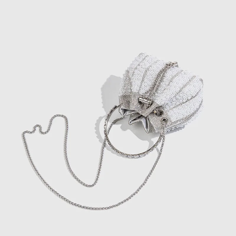 Luxury Pearl Bucket Evening Bag