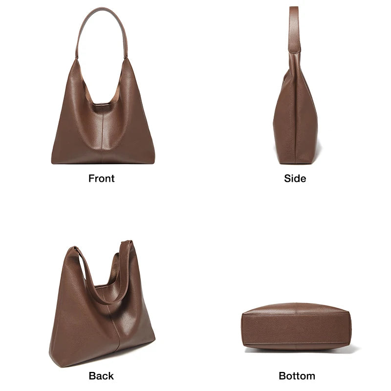 Minimalist Leather Underarm Hobo Bag