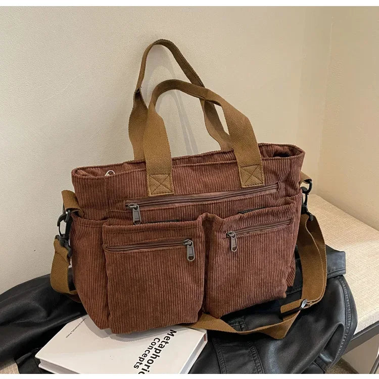 Large Corduroy Messenger Bag