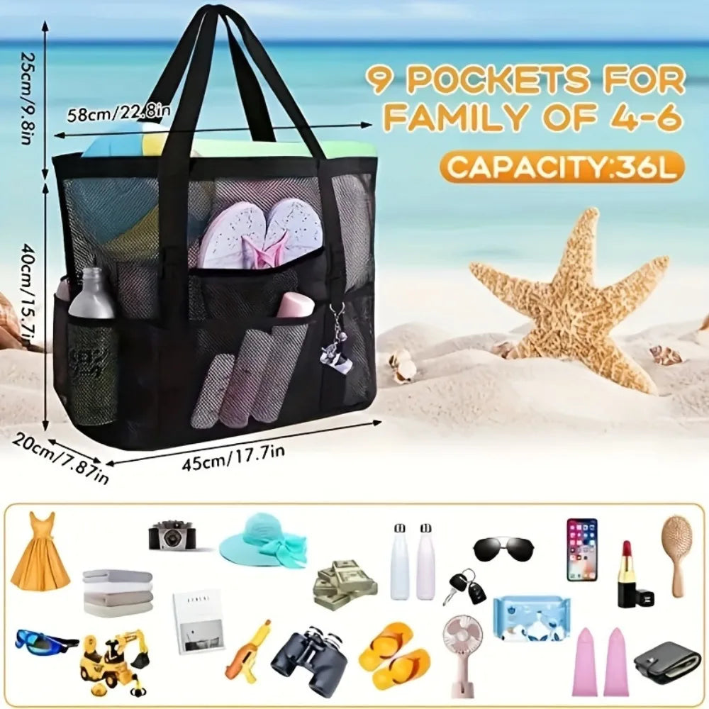 Large Waterproof Mesh Beach Tote