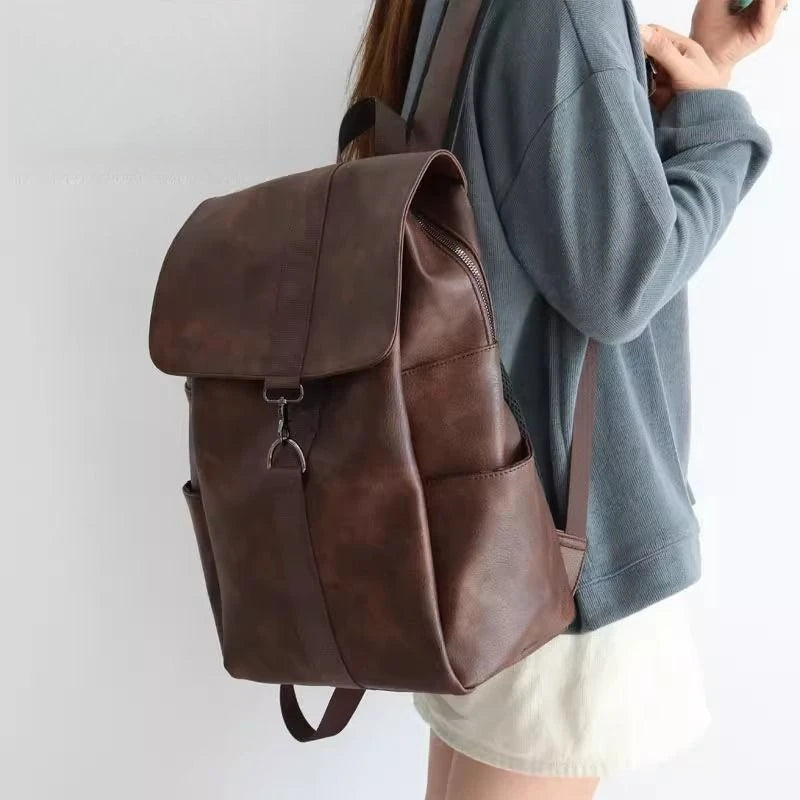 Vintage PU Leather Backpack