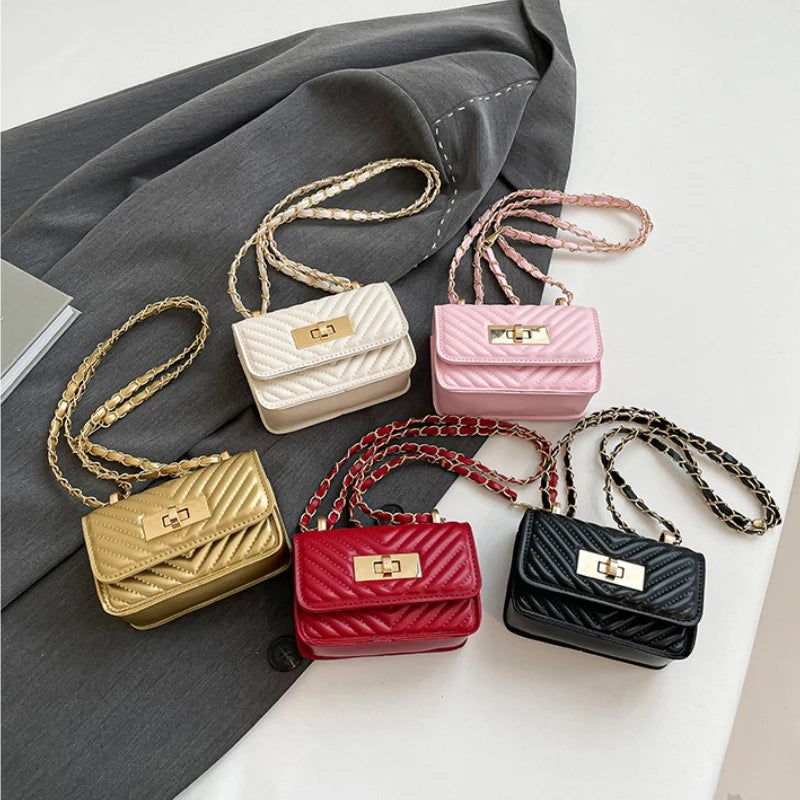 Quilted Leather Chain Crossbody Bag