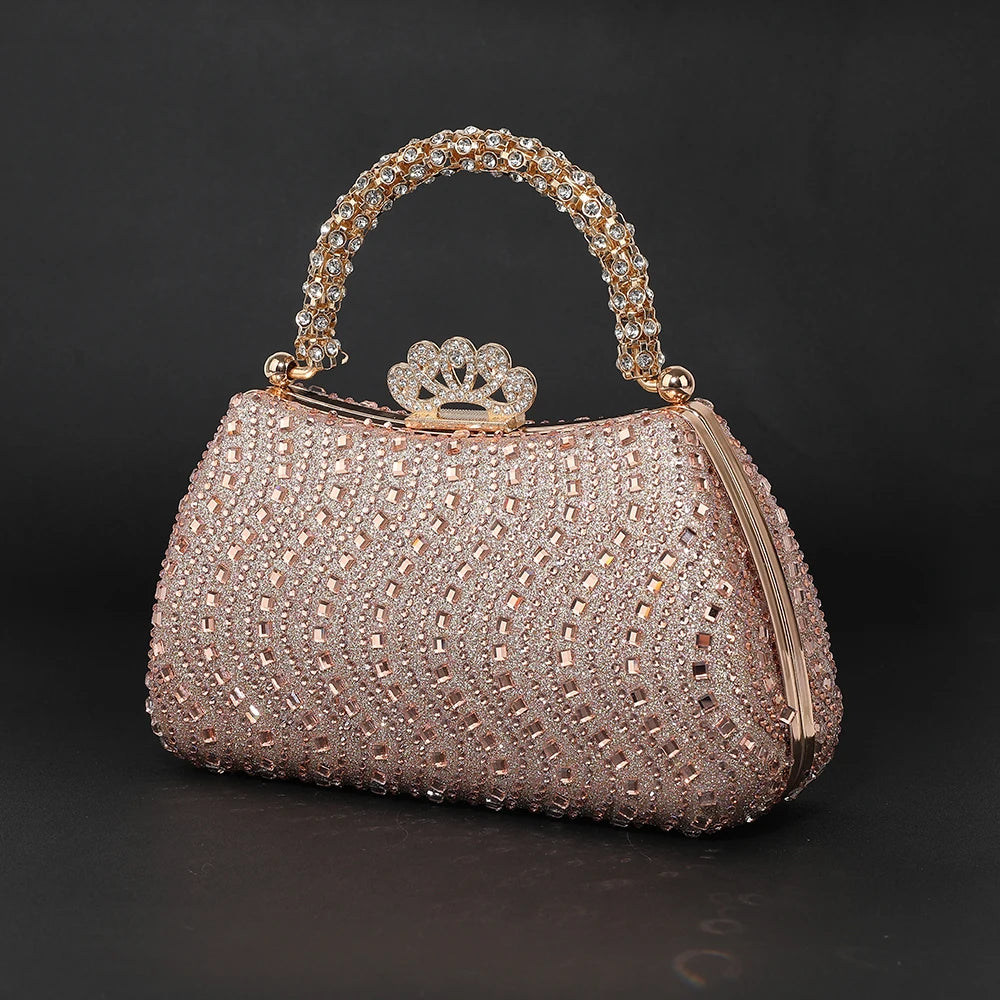 Crown Crystal Evening Crossbody Bag