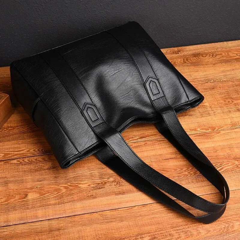Vintage PU Leather Shoulder Tote