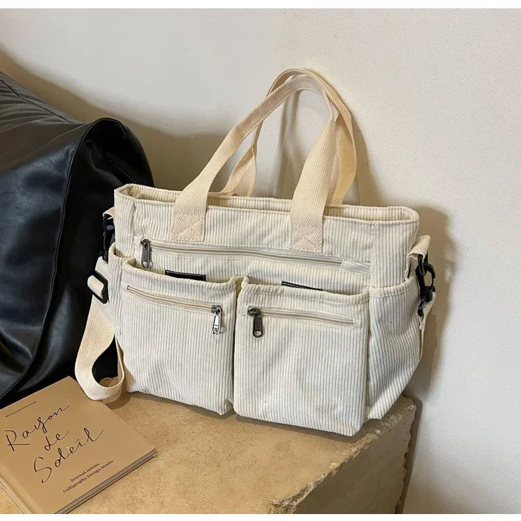 Large Corduroy Messenger Bag