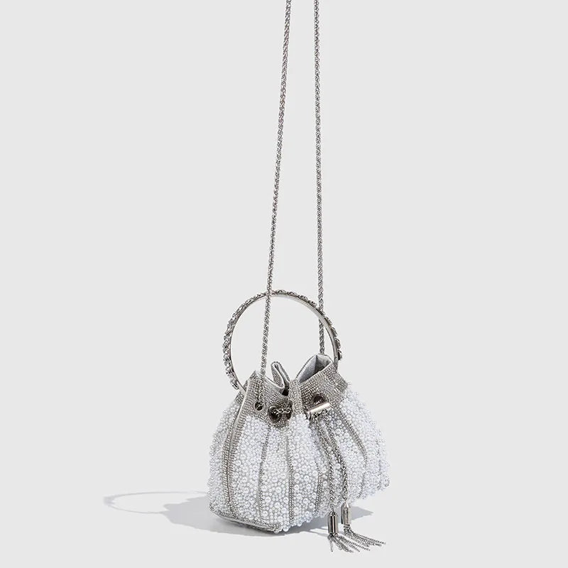 Luxury Pearl Bucket Evening Bag