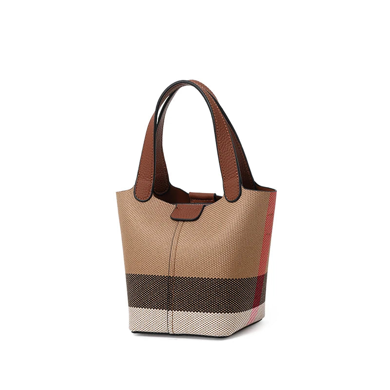 Mini Plaid Canvas Tote