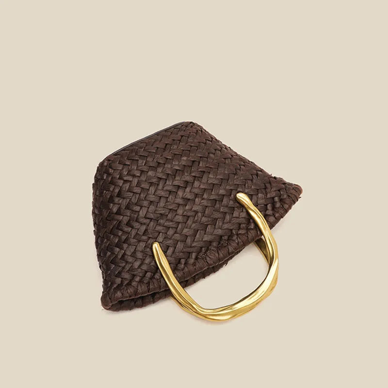 Woven Straw Chain Shoulder Bag