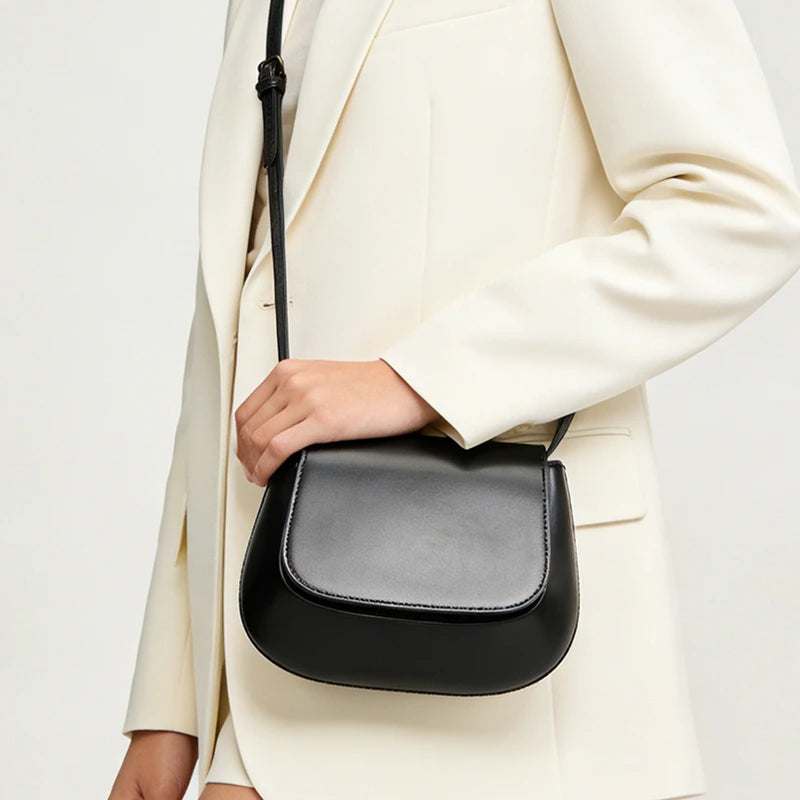 Genuine Leather Saddle Crossbody Bag