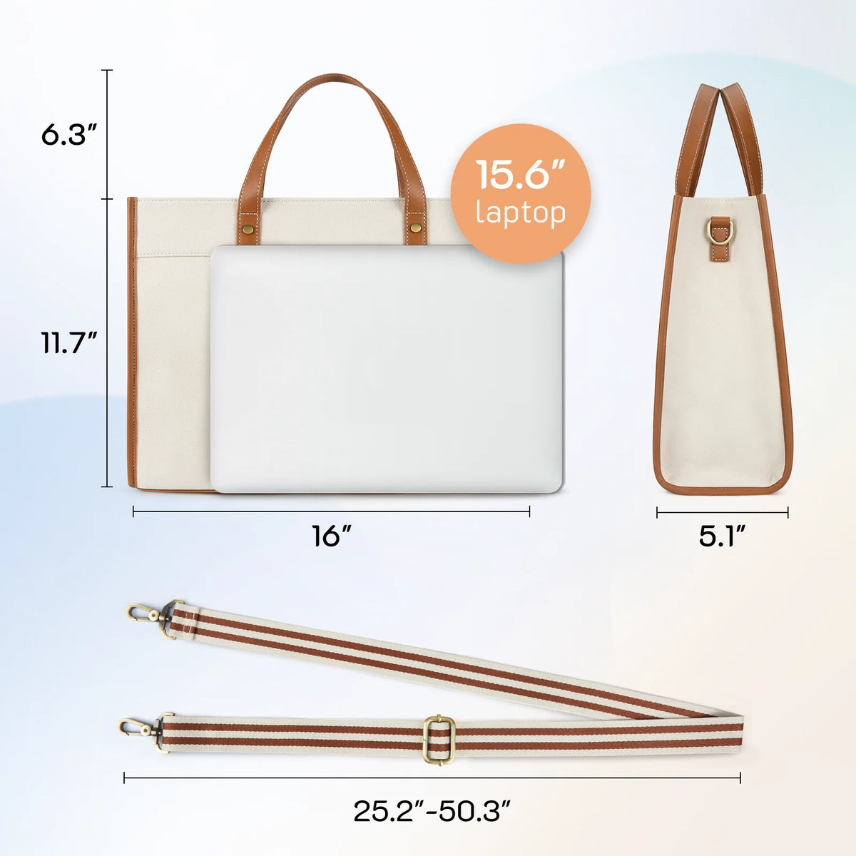 Women's Canvas Laptop Tote