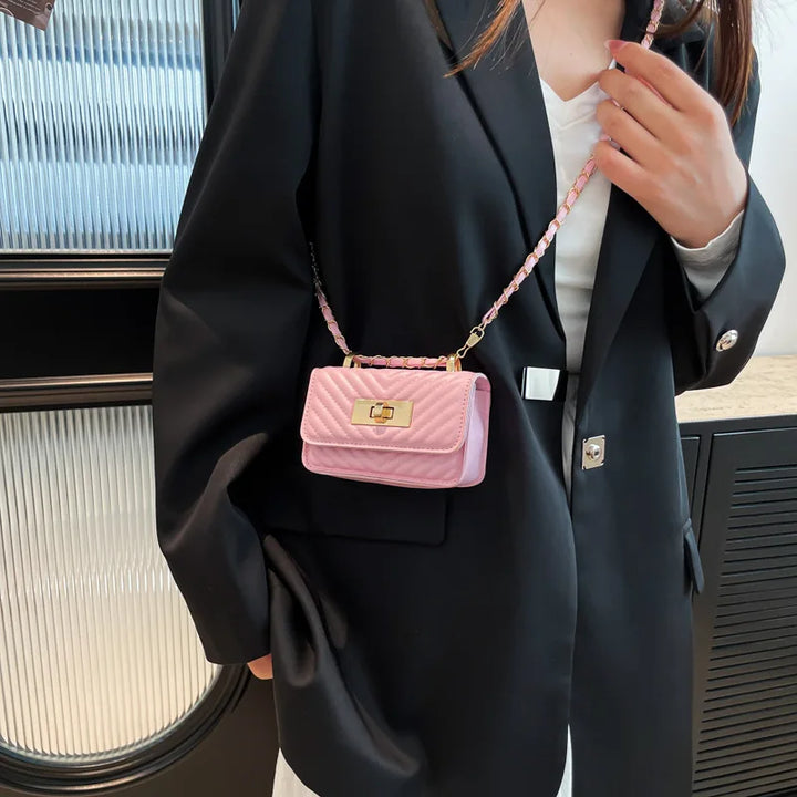Quilted Leather Chain Crossbody Bag