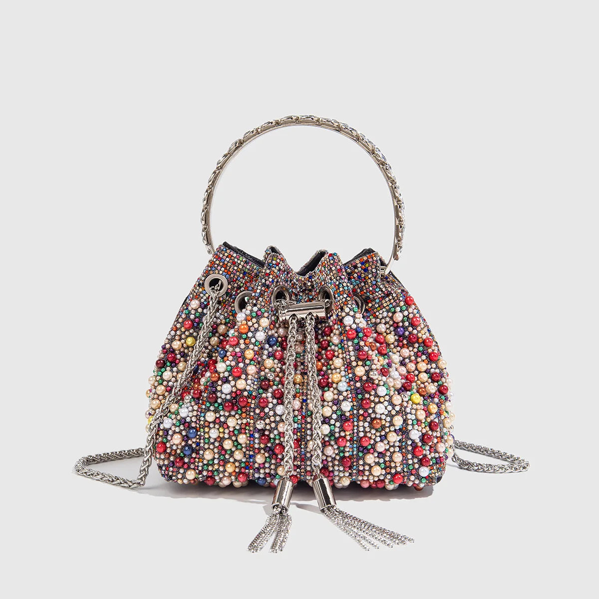 Luxury Pearl Bucket Evening Bag